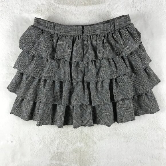 J.CREW Vintage Wool Plaid Ruffled Mini Skirt Size 0 - Picture 5 of 6